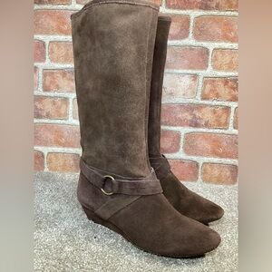 DNKY Womens Alina Wedge mid Calf boots size 7